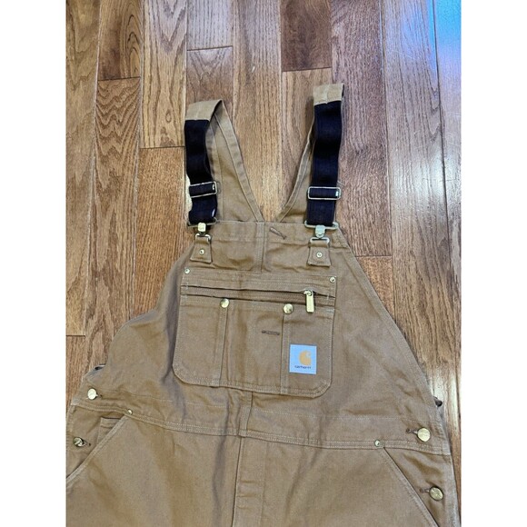 Carhartt Insulated Bibs Overalls Men’s Size 44x30 R41-BRN Good Working Condition - Picture 3 of 6